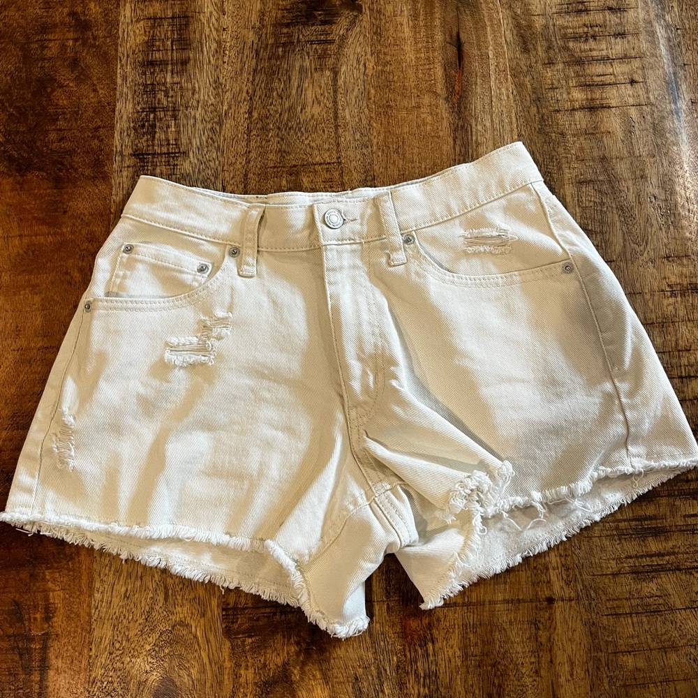 Off White low rise jean shorts